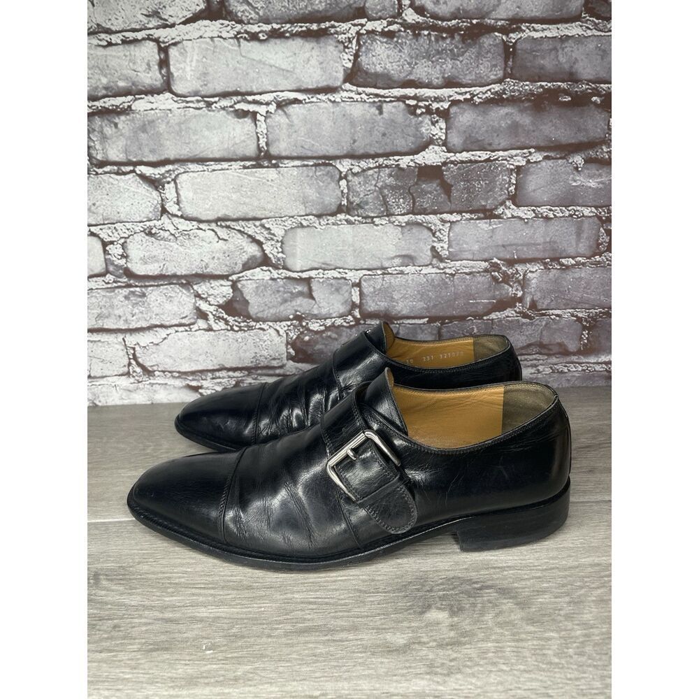 Mingo Vibram Black Leather Buckle Monk Strap Dress Shoes Men’s Sz 10D US/43EU